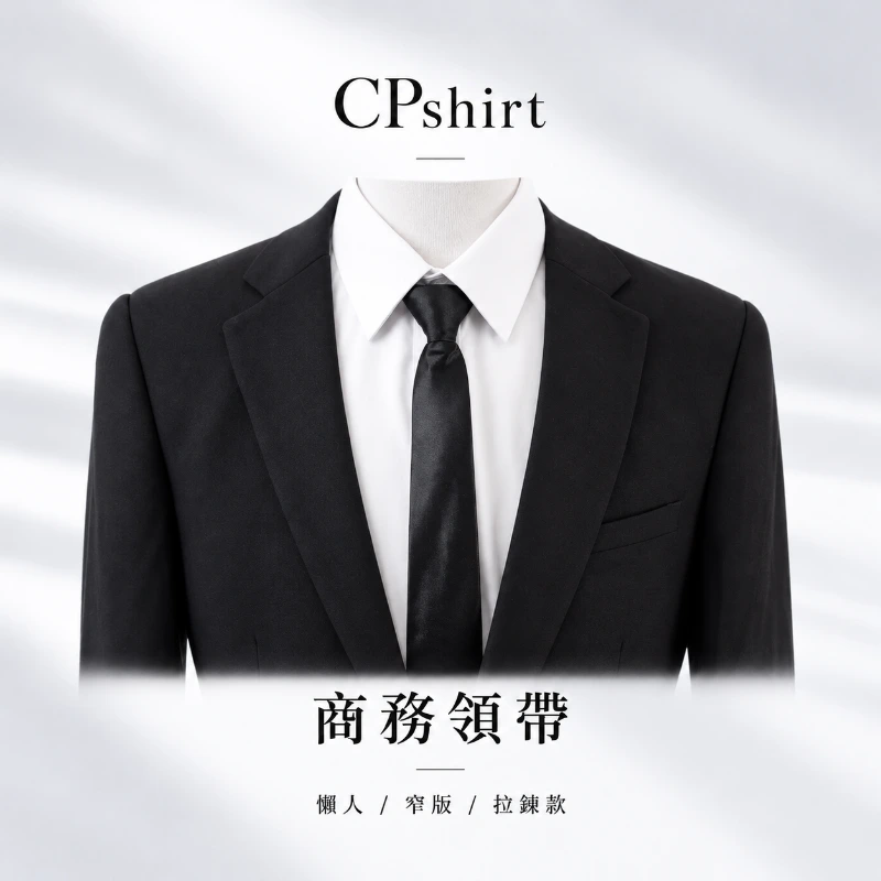 上班領帶 懶人領帶 窄版 拉鍊款 免綁領帶 T08｜制服批發 布料材質特寫