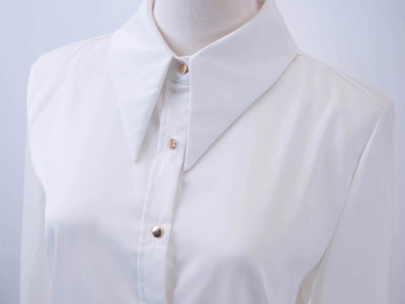 韓國女白襯衫 復古尖領 高品質雪紡衫 (免燙)WCPS64|制服批發 整體穿搭造型