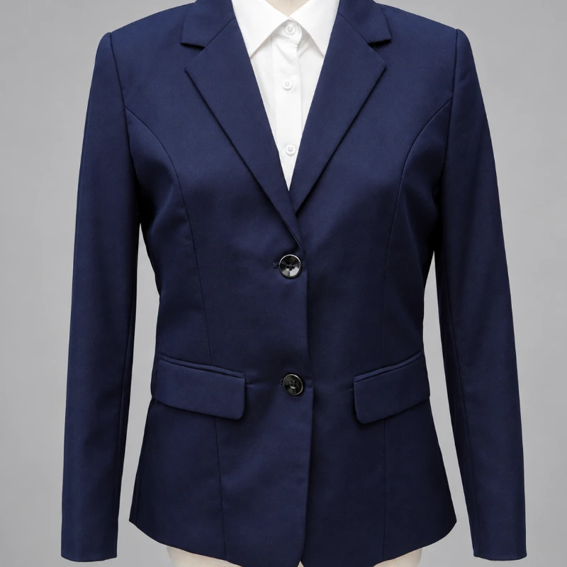 平價女西裝外套(雙釦修身)LEXUS藍色 專業場合必備|制服批發 布料材質特寫